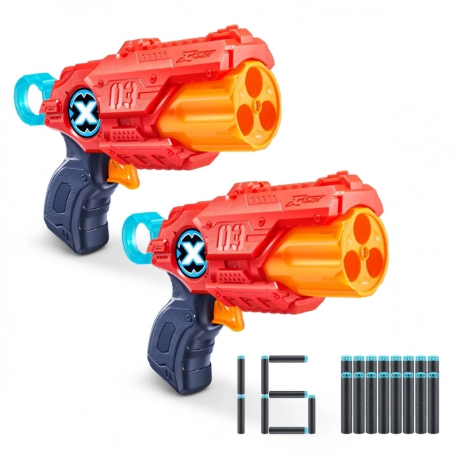 ZURU X-SHOT EXCEL MK 3 dubbelpak met roterende loop en 16 pijlen