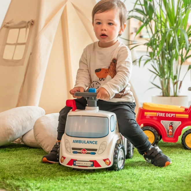 FALK Loopfiets Ambulance met opklapbaar zadel en toeter op het stuur