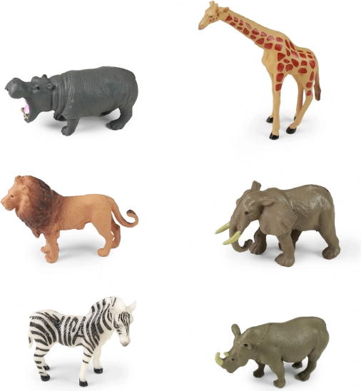 Set wilde dieren – 6 figuren van harde rubber
