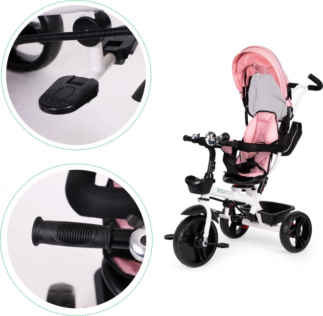 ECOTOYS Driewieler, Sportieve kinderwagen - roze