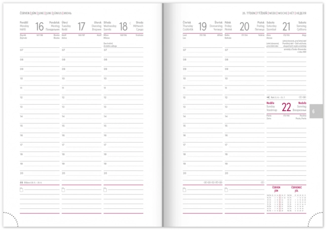 Weekagenda Aprint 2025, zwart, 15 × 21 cm