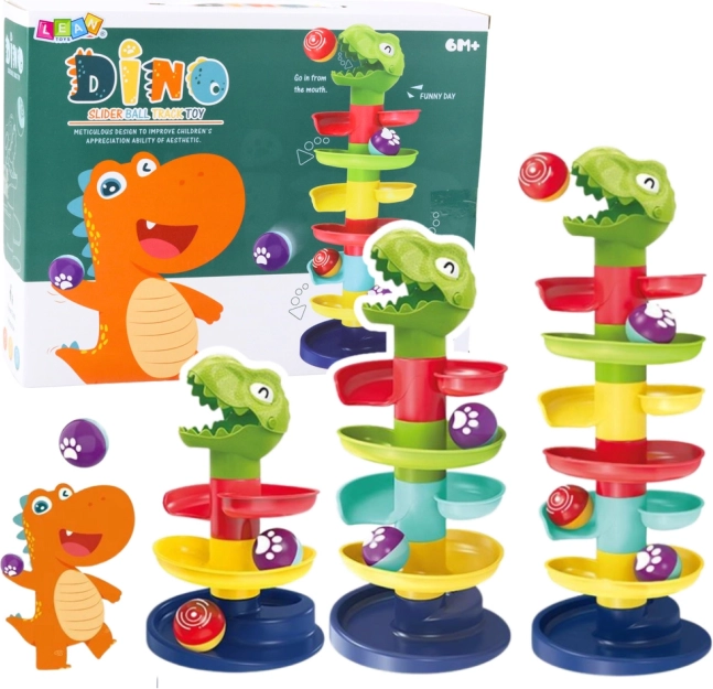 Toren-glijbaan met balletjes en dinosauruskop