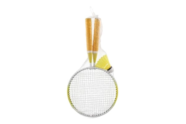 Kinder badmintonset metaal/plastic met twee rackets en shuttle