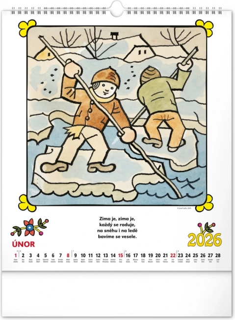 Muurkalender Josef Lada - Rijmpjes 2026