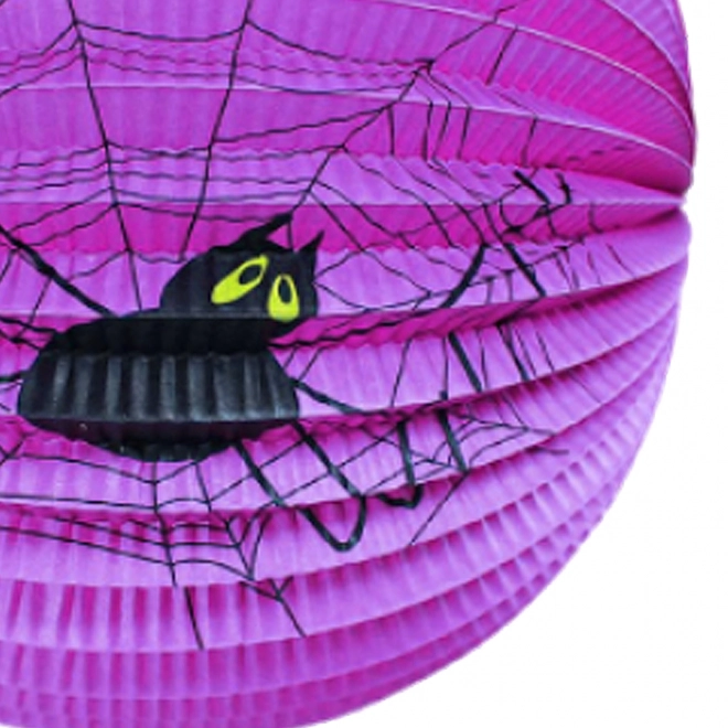 Lampion Halloween spin 25 cm met verlichte stok 50 cm