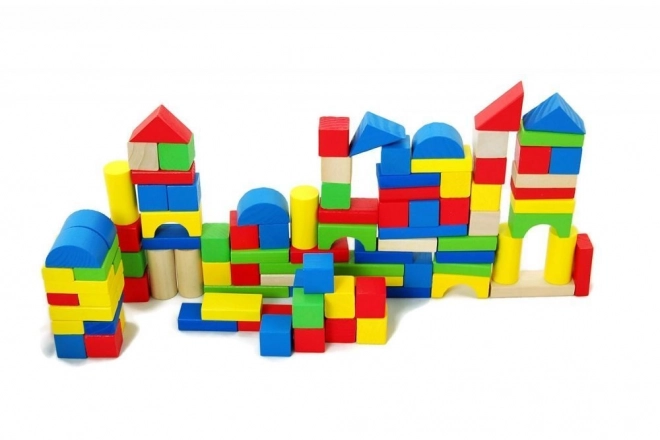 Houten blokken in een emmer 100 stuks