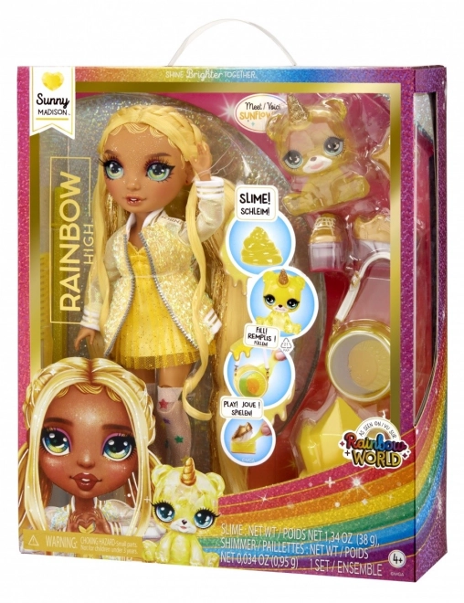 Rainbow High Modepop met diertje - Sunny Madison