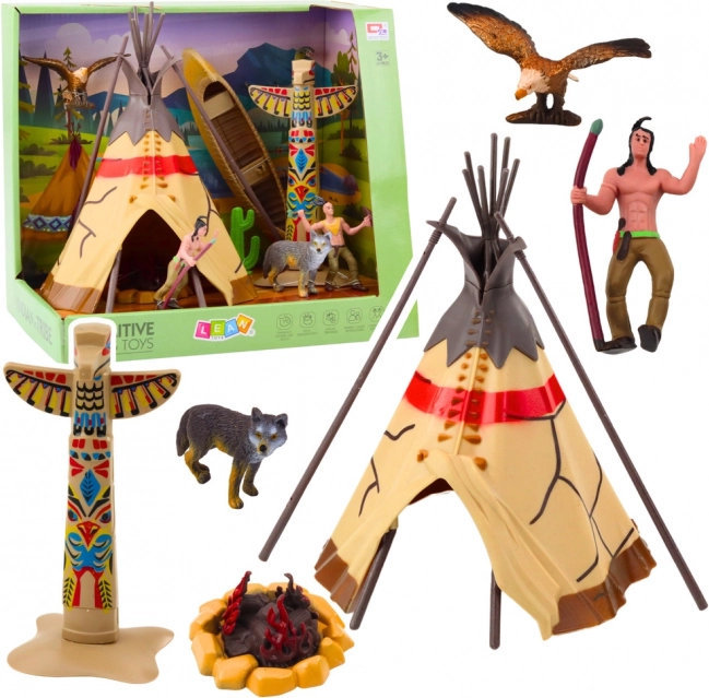 Indianenset met figuurtjes en tipi