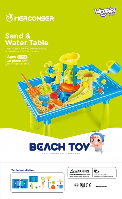 Tafel voor water en zand 2in1 Palma 18 stuks