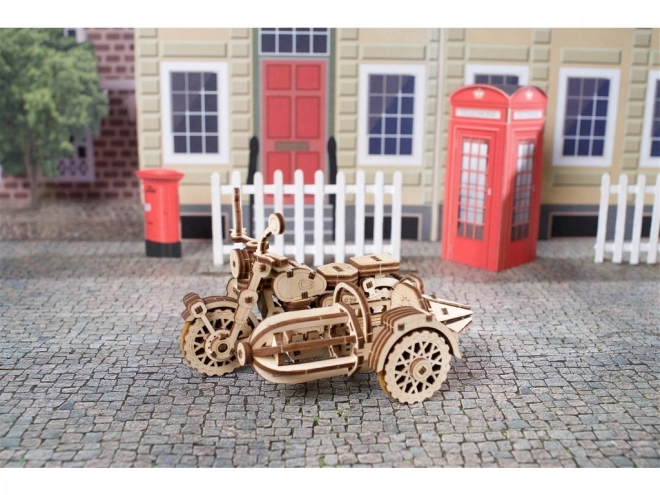 Houten mechanische puzzel militaire vrachtwagen