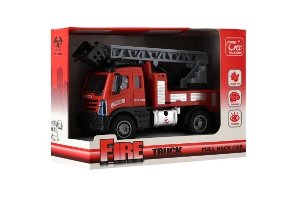 Plastic brandweerwagen met uitschuifbare ladder