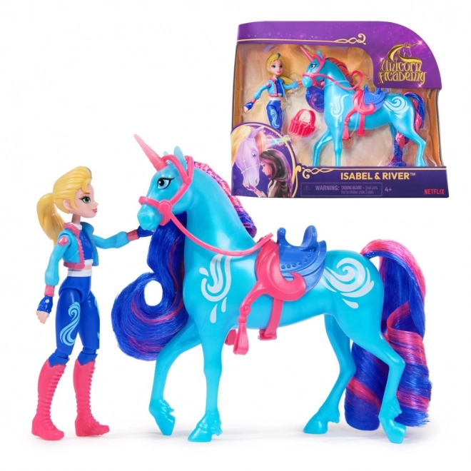 Unicorn academie figuren 11 cm Isabel en Rivier