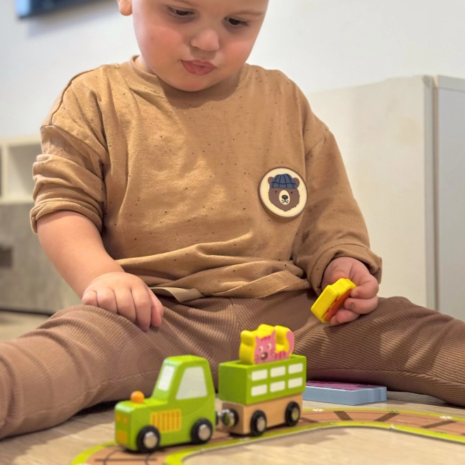 Houten boerderij in koffer Tooky Toy
