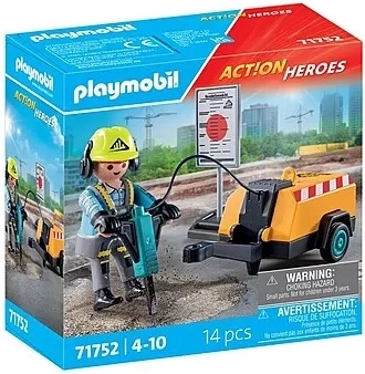 PLAYMOBIL ACTION HEROES bouwvakker met pneumatische hamer
