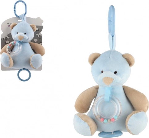 Muzikale pluchen hangbeer 18 cm – blauw