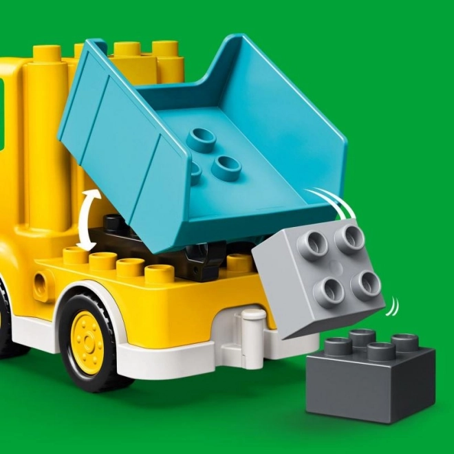 DUPLO vrachtwagen en graafmachine op rupsbanden