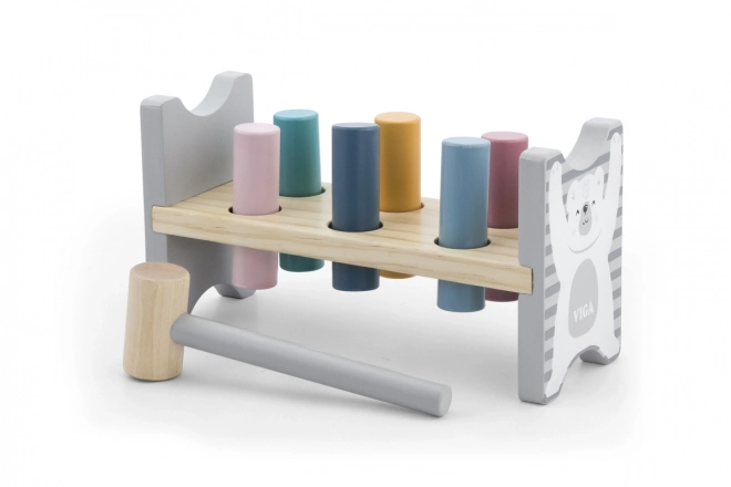 VIGA PolarB Houten bank met hamertje – Montessori speelgoed