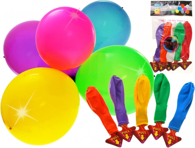 Set van 5 gekleurde LED-balloons 30 cm – opvallende decoratie