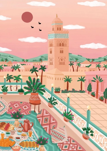 Puzzel Moskee Koutoubia Marokko 1000 stukjes