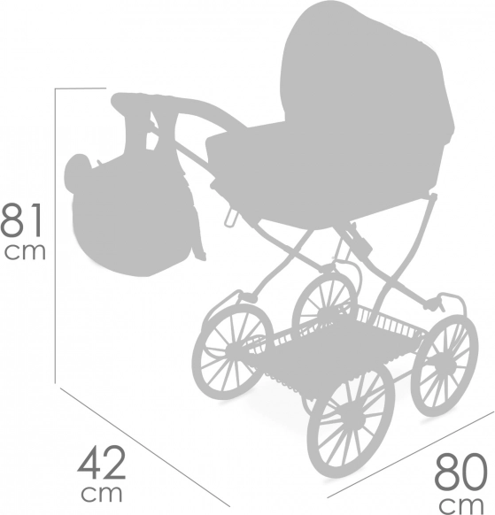 DeCuevas inklapbare poppenwagen met rugzak Koala 81 cm