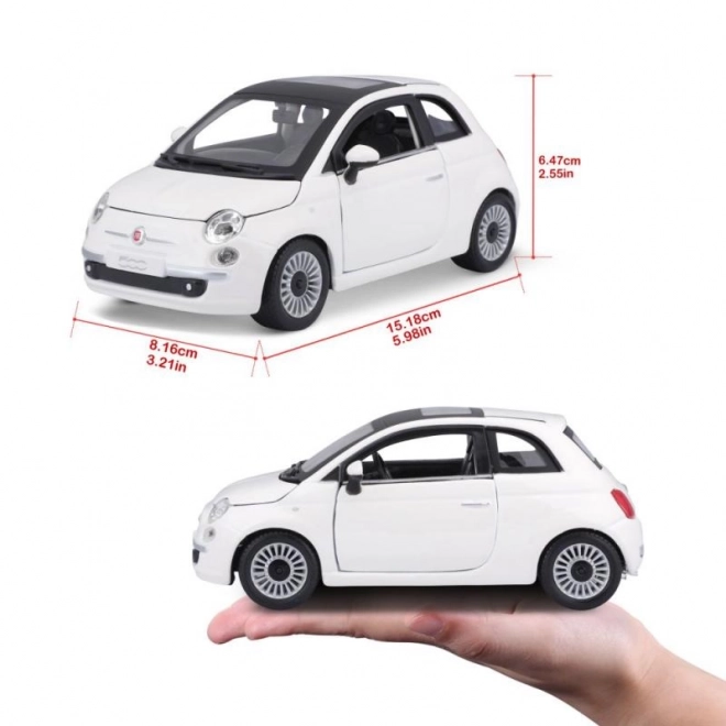 Bburago 1:24 Fiat 500 (2007) Wit
