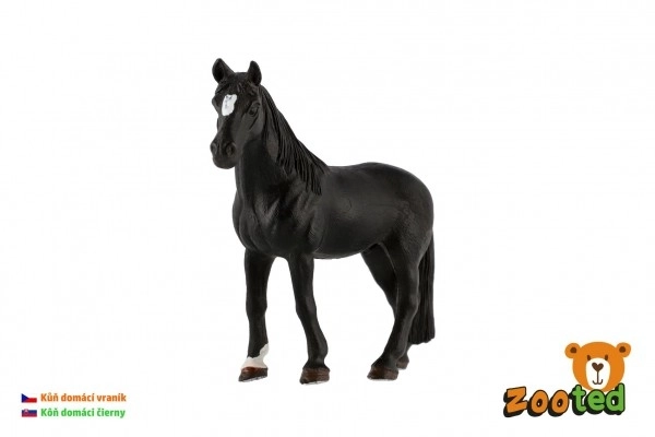 Paard huishoudelijke raaf plastic 13cm in zakje