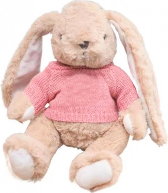 Pluchen konijn in roze truitje 22 cm