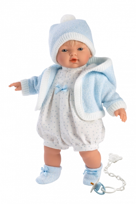 Realistische pop Llorens Roberto met geluiden en zacht lichaam 33 cm