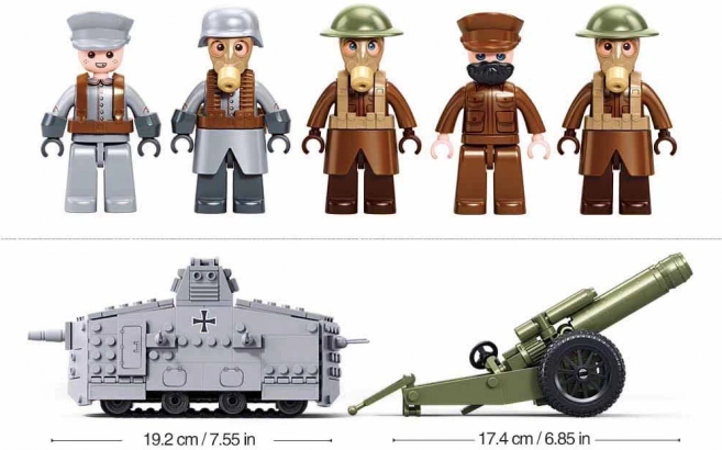 Bouwset Tank Sluban Army uit de Eerste Wereldoorlog