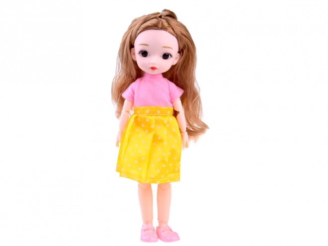 Schattige pop met beweegbare ledematen en lang haar 24 cm
