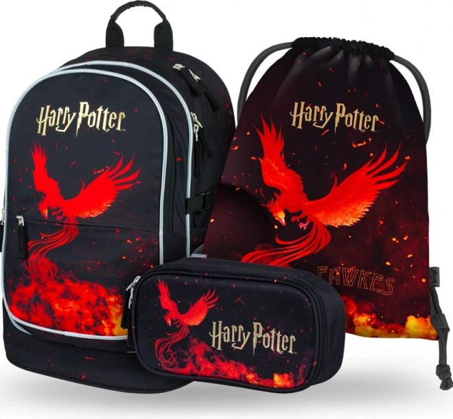 Schoolset 3 stuks Harry Potter Feniks – rugzak, etui en zak
