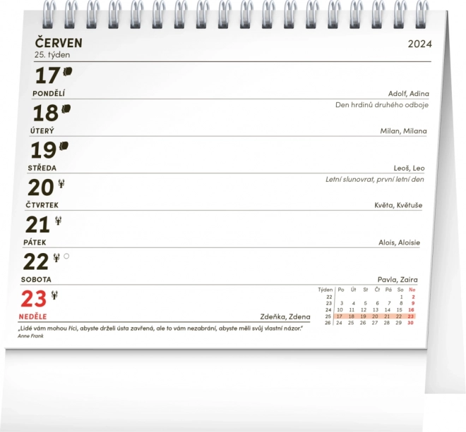 Bureaukalender Zonnebloem, met citaten 2024, 16,5 
7 13 cm