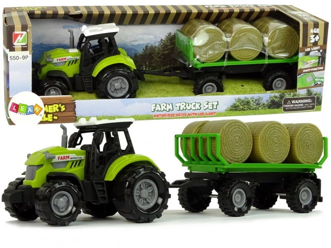 Tractor met aanhangwagen Bal pakken Geluid Groen