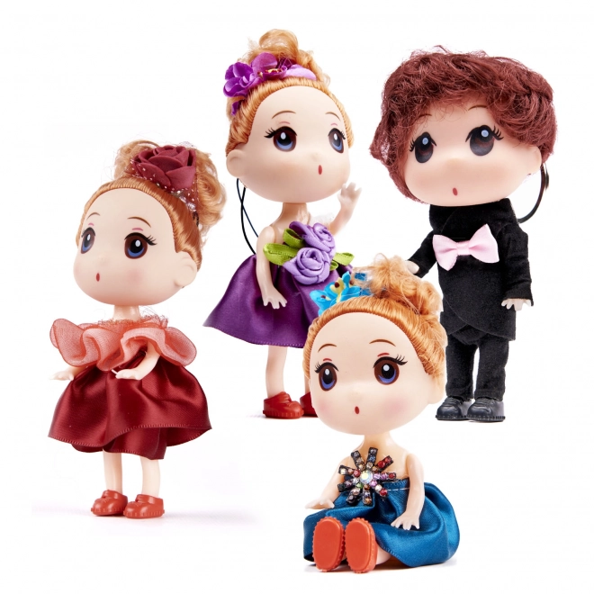 Set poppen - 3 meisjes en 1 jongen