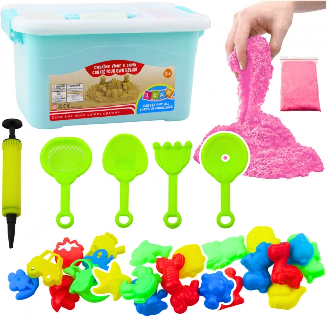 Set magisch zand roze 3kg met accessoires