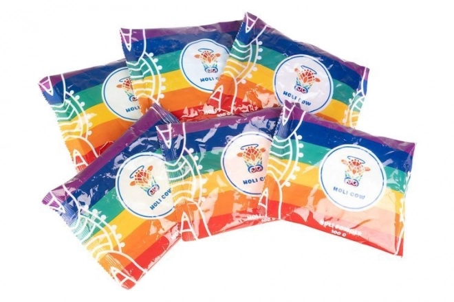 Gekleurde Holi-poeder - 6 x 100 g