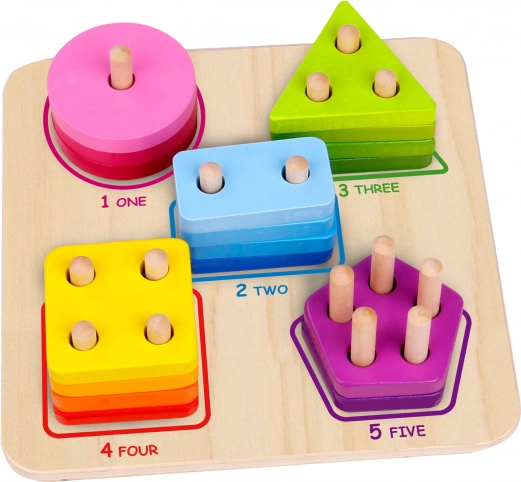 Tooky Toy houten geometrische sorteerder voor het leren van vormen en tellen