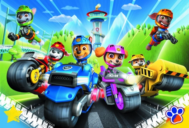 Puzzel 100 stukjes Paw Patrol op motorfietsen