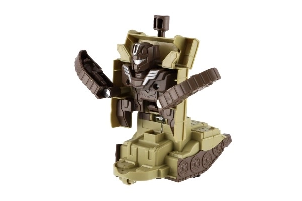 Transformer tank/robot plastic 14cm met traagheidsmotor 3 kleuren