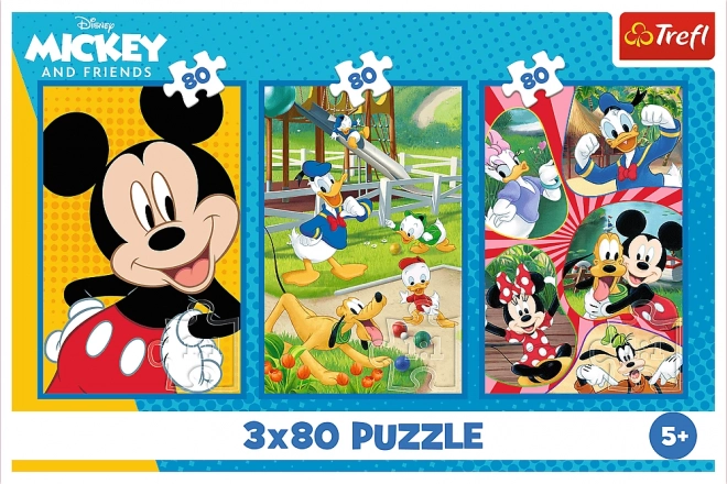 Puzzel Team Mickey Mouse 3x80 stukjes