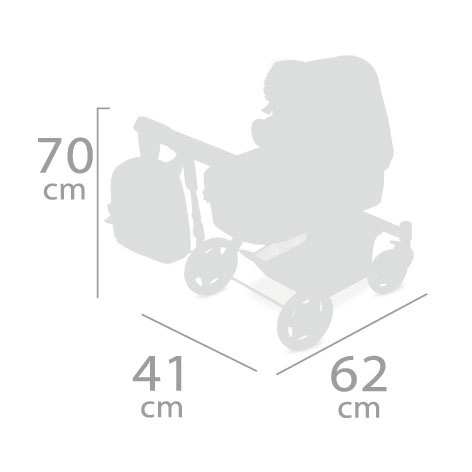 DeCuevas 80537 Opvouwbare poppenwagen 3 in 1 met rugzak TOP Collectie 2020 - 70 cm