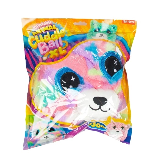 Opblaasbare pluche bal met diertje 30 cm