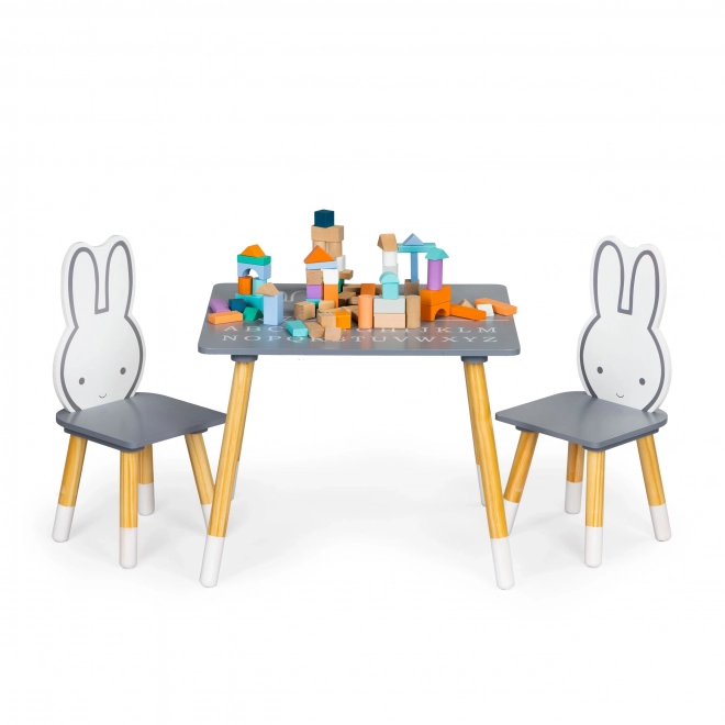 Kinder tafel met twee stoelen set meubelen Ecotoys