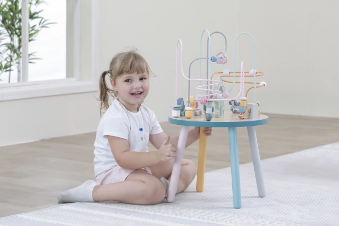 Houten speeltafel met doolhof