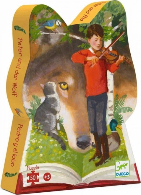 Panoramische puzzel Peter en de Wolf 50 stukjes DJECO