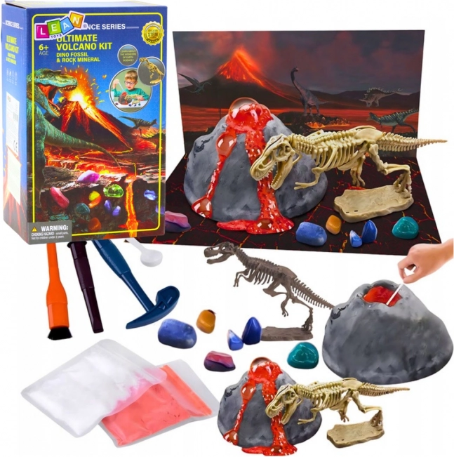 Educatieve set vulkaanuitbarstingen en dinosaurussen