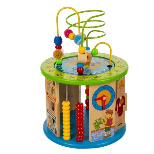 Houten blok met spelletjes voor kinderen