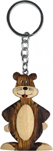 Houten sleutelhanger Tijger