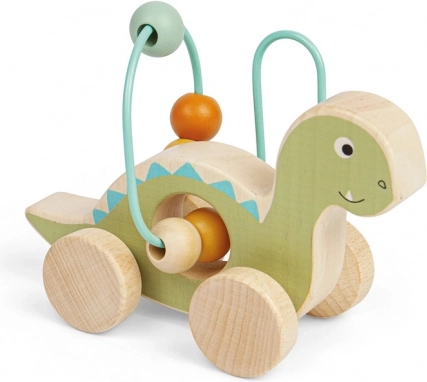 Diplodocus op wieltjes met kralenlabyrint