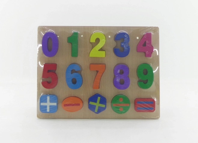 Houten inlegpuzzel met cijfers 30 × 22,5 cm